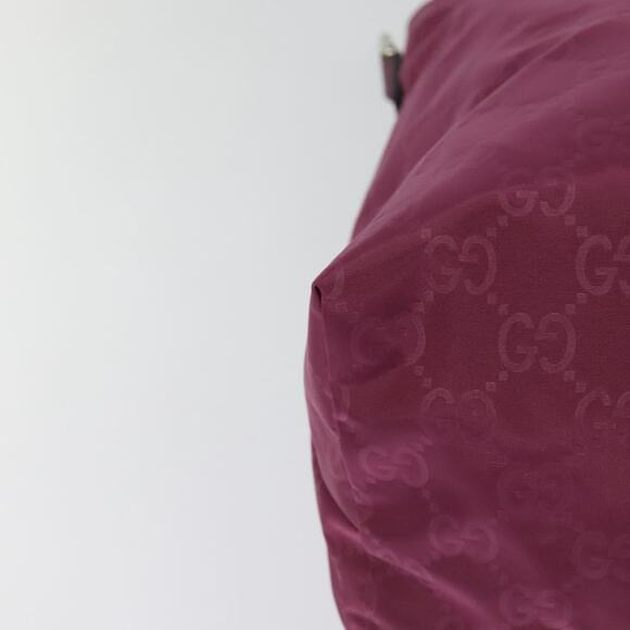 GUCCI GG Canvas Guccissima Hand Bag Nylon Pink Silver - Picture 12 of 16